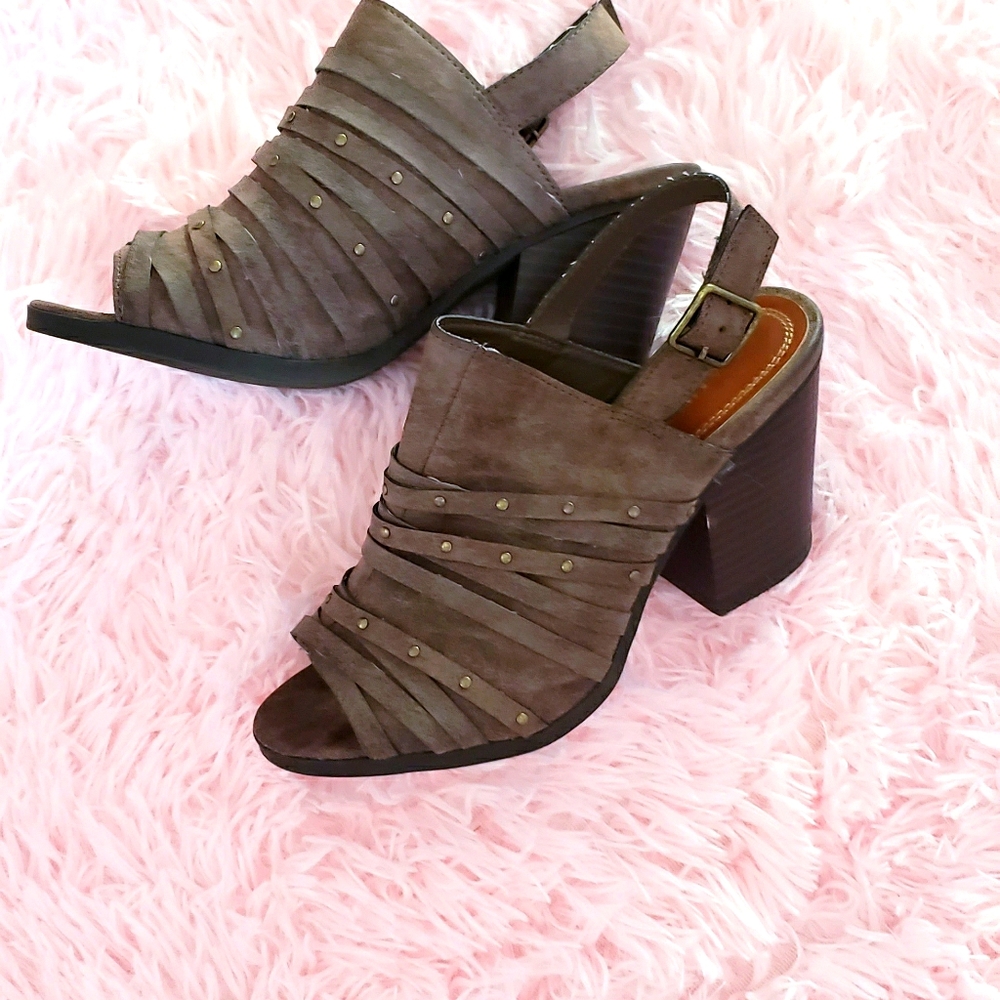 Rampage Open Toe Studded Booties